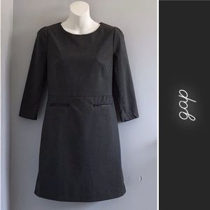 Gap Gray Sheath Dress Leather Trim • 0